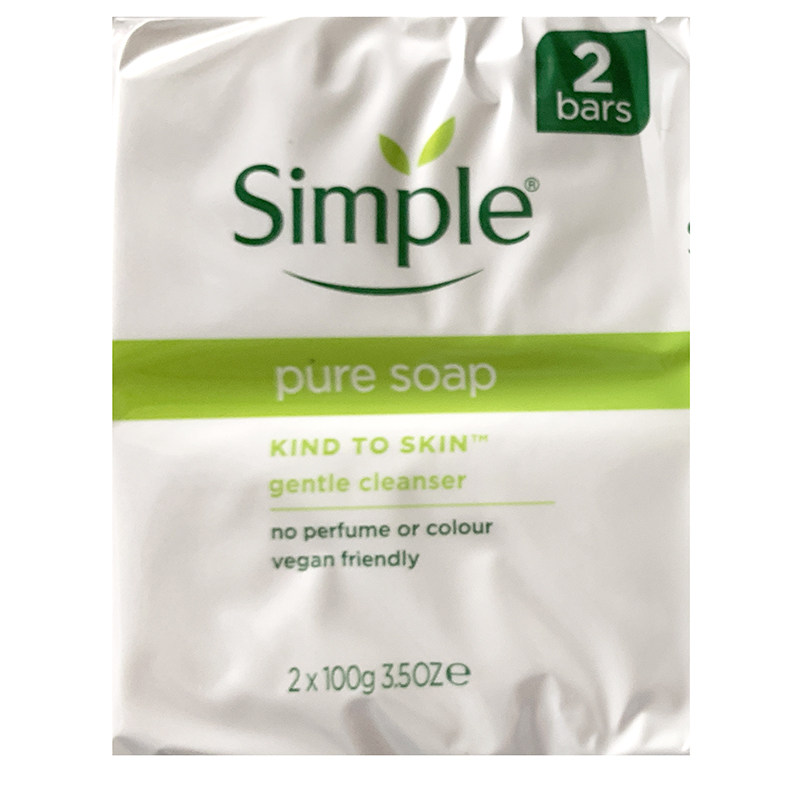 英国原装进口Simple清妍滋润香皂2x125g装温和中性