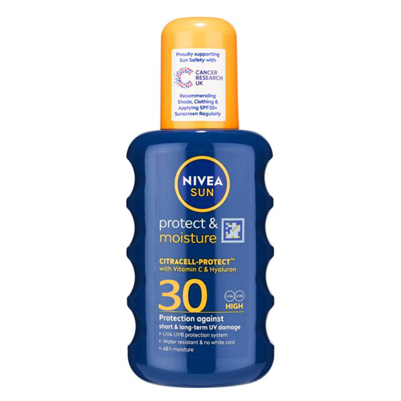 英国进口Nivea 妮维雅成人防水防晒霜防晒喷雾SPF30 200ml
