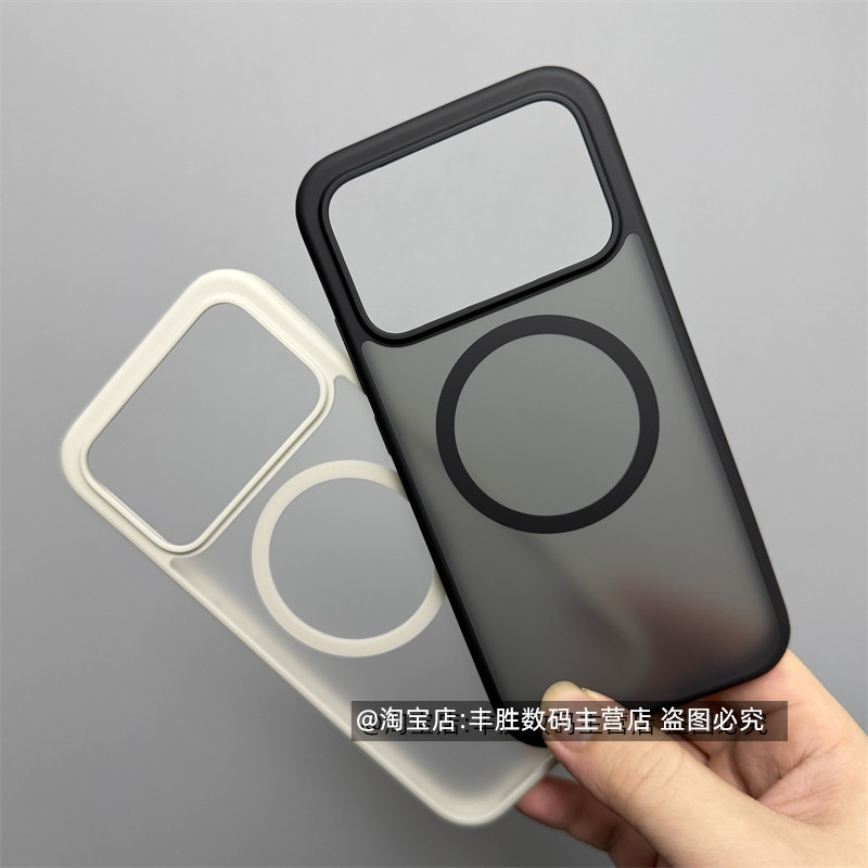 适用红米K90Promax手机壳Redmi半透黑K90保护套透明硅胶大孔全包边防摔磨砂透黑内置磁吸软壳简约男新款