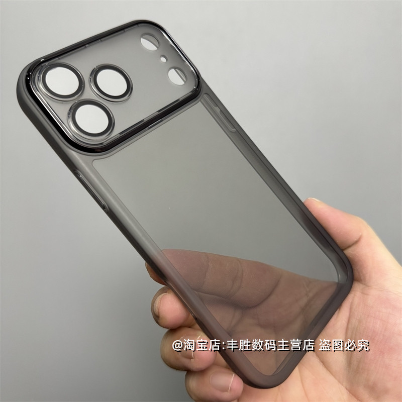 适用苹果18Promax手机壳17Pro保护套iPhone17硅胶半透黑透明白自带镜头膜防摔防滑磨砂软外壳简约男女新款
