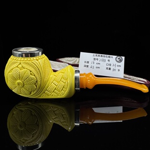 土耳其海泡石烟斗2368双银圈满雕花篮空腔大气室大师手工雕刻签名