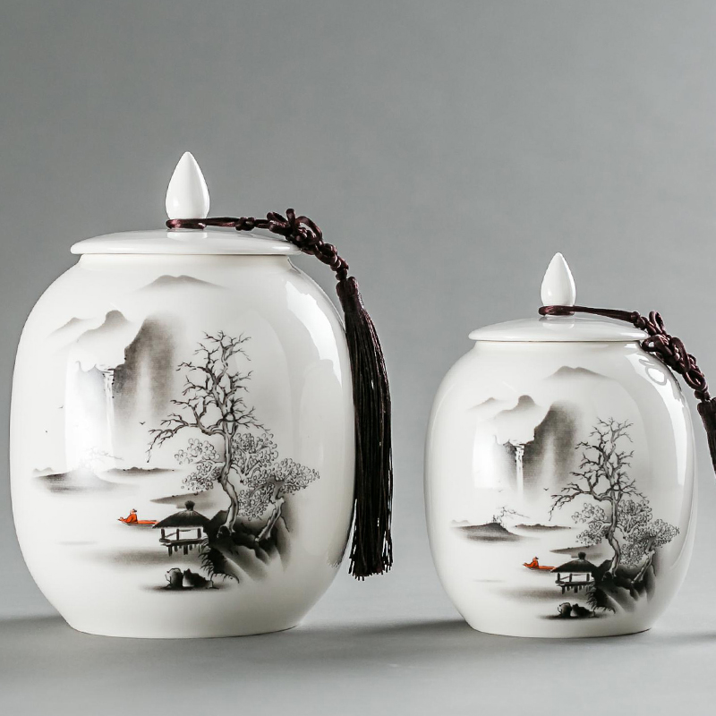 陶瓷茶叶罐大小号一斤储存罐家用