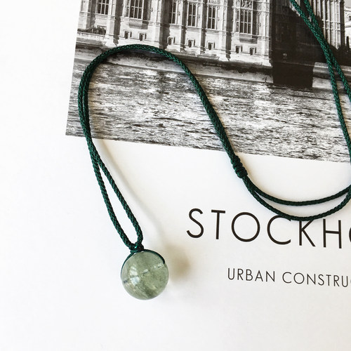 绿幽灵转运珠简约款情侣吊坠项链