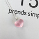 925纯银锁骨链吊坠女饰品水晶 天然粉晶爱心项链 招桃花 正品