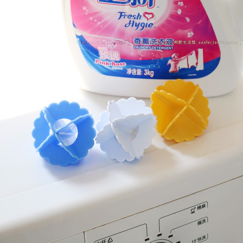 日本衣物防缠绕洗衣球洗衣机衣服洗护球硅胶清洁洗涤球大号 3个装