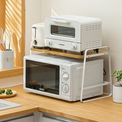 厨房微波炉置物架台面双层烤箱收纳架子桌面放电饭锅饭煲分层支架