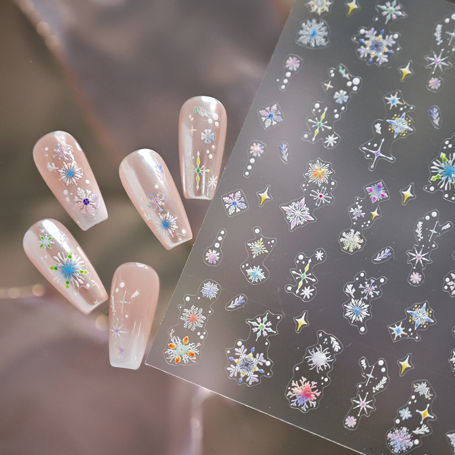 ins简约星星蝴蝶贝壳光美甲贴纸装饰指甲电脑手机壳平板手账贴画