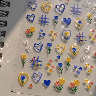 可爱浮雕立体咕卡贴纸女孩