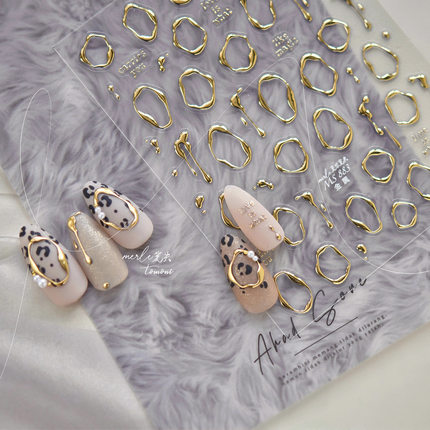 形状爱心金属立体美甲贴纸精致装饰手机壳iPad电脑笔记本指甲贴画