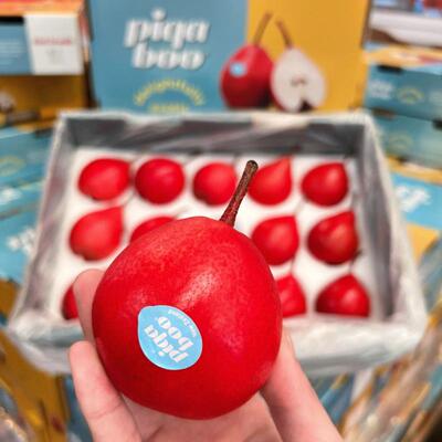 新西兰piqaboo红啤梨红宝石梨蜜梨新鲜脆嫩爽甜4斤礼盒新鲜水果