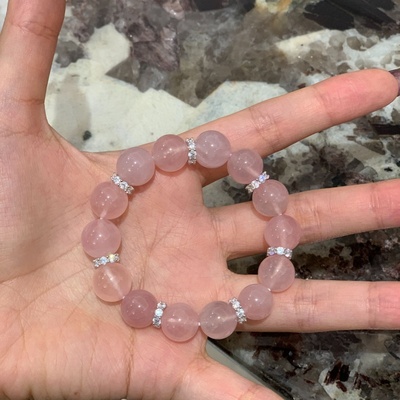 【粉醉浮金】天然水晶马达加斯加