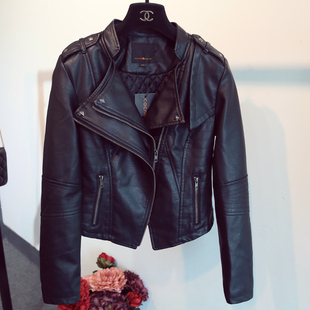 皮衣女短款pu皮外套2026春秋韩版潮修身机车皮夹克显瘦加棉短外套