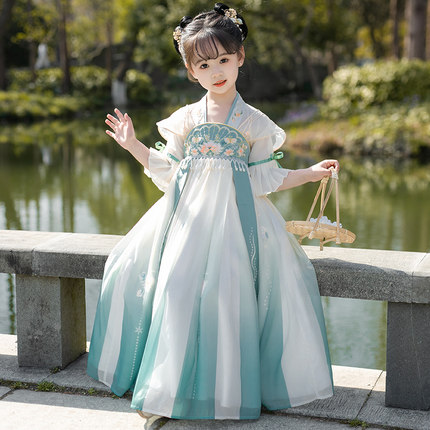 儿童夏装汉服超仙古装女童2025新款女孩古风唐装夏款连衣裙子夏季