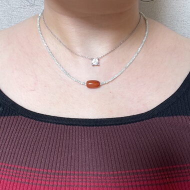 【喜火项链】原创设计师项链天然紫水晶南红补bu火项链五行