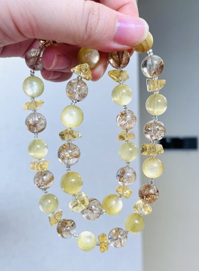 【转发这条锦鲤】原创设计师黄锂云母美丽废物黄水晶项链特价