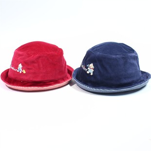 日系宝宝帽子2021秋季 儿童渔夫帽男童可翻边盆帽女孩遮阳帽 新品