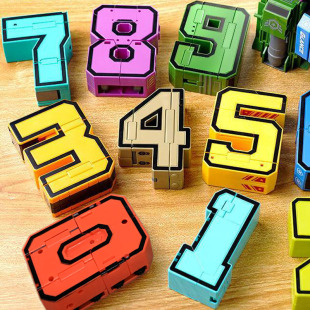 变形数字玩具益智儿童汽车积木大号拼装 机器人男孩礼物3到6岁2025