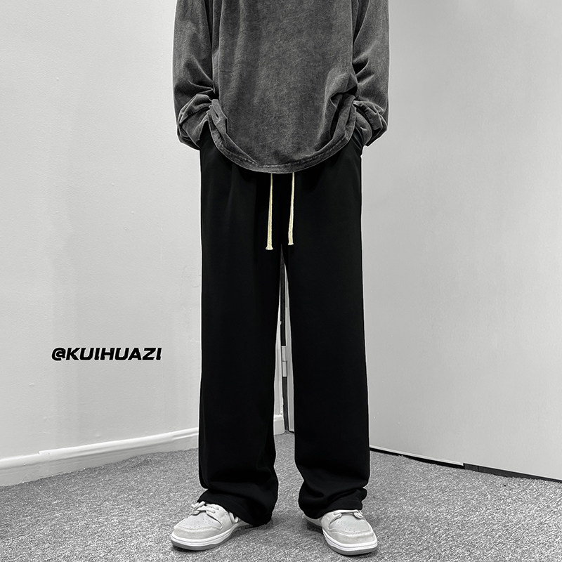 秋季男士纯色宽松直筒拖地裤K3678P45控58/K3678J加绒P55控68,男装休闲裤,电商B315