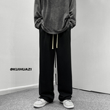 港秋季男士纯色宽松直筒拖地裤K3678P45控58/K3678J加绒P55控68，男装休闲裤，电商B315