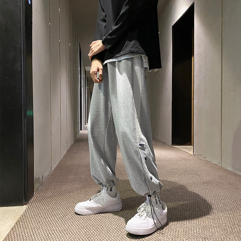 春秋新款纽扣装饰休闲裤宽松九分裤K2023B315P50控68,男装休闲裤,电商B315