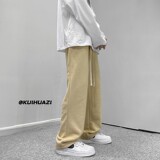 2023春季新款男士纯色宽松直筒拖地裤K3678P45控58，男装休闲裤，电商B315