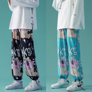 春夏季/小怪兽图案设计潮流港风宽松九分裤B315-K3603-P35控48图片
