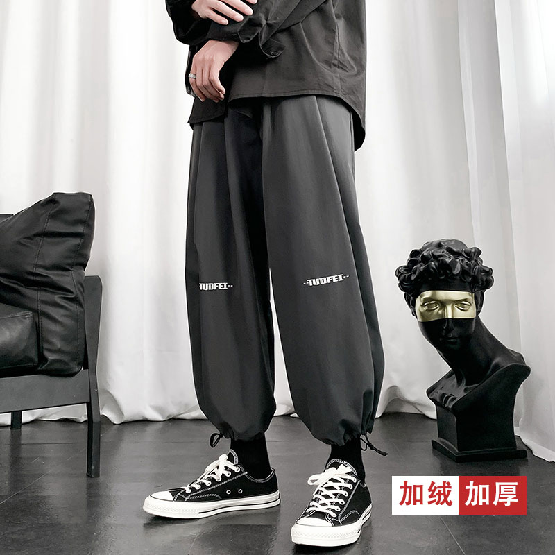 加绒加厚休闲裤字母印花裤 K2042加绒 P45控58/K355常规 P35控48图片