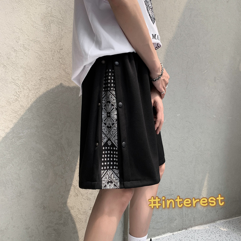 夏季宽松排扣腰果花五分裤休闲短裤B315-K3475P38控48,男装休闲裤,电商B315