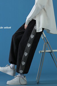 2023春季新款侧边爱心印花抽绳束脚休闲裤  K3606 B315 P45控58图片
