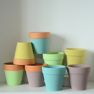 特价 多肉花盆红陶盆北欧简约莫兰迪室内陶盆肉肉陶瓷花盆绿萝盆托