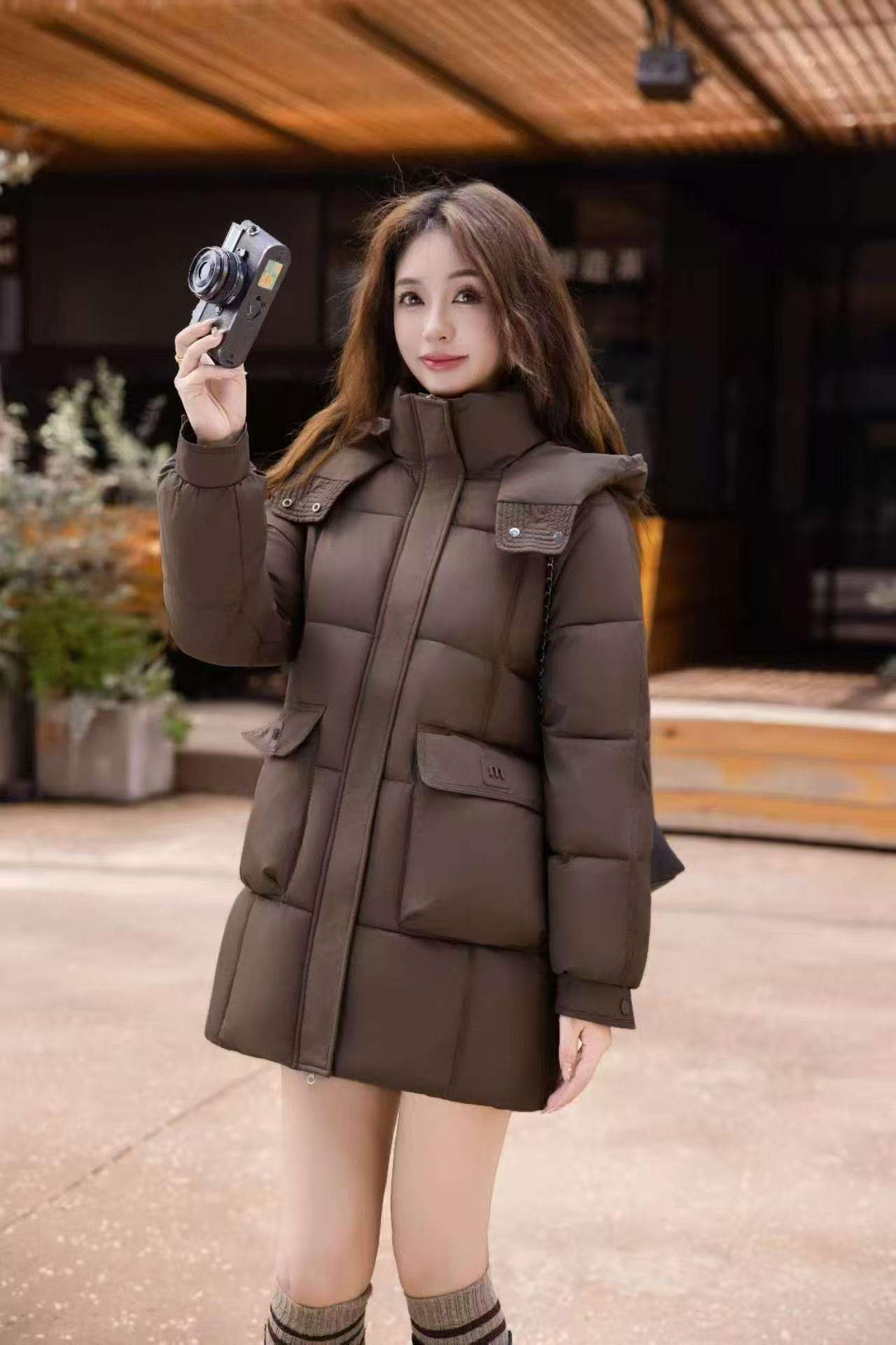 【10.22慧姐大码女装】2025新款棉服中长款外套QZM2535-