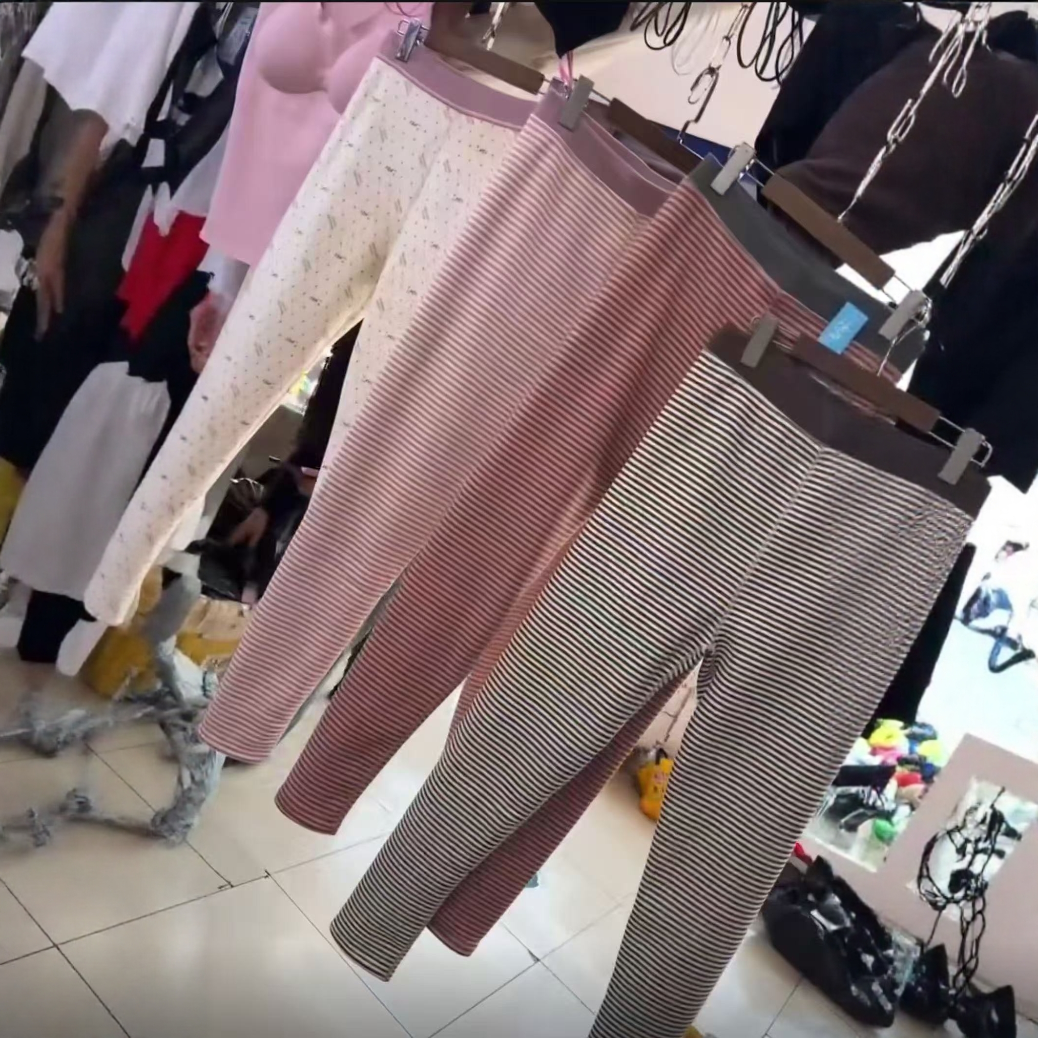 【11.26慧姐大码女装】2025新款彩棉条纹350g裤子HLG2511-