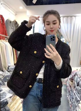 【12.20慧姐大码女装】2025新款小香风加绒棉外套MSN2410-