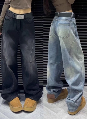 【12.9慧姐大码女装】2025新款加绒牛仔酷轮弯刀子PEM33880-