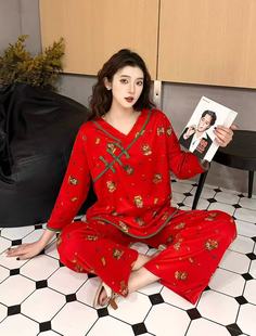 【1.15慧姐大码女装】2025新款财源滚滚睡衣套装YMR1199-