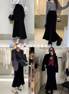 【11.28慧姐大码女装】2025新款加绒金丝绒裙BJS8808-