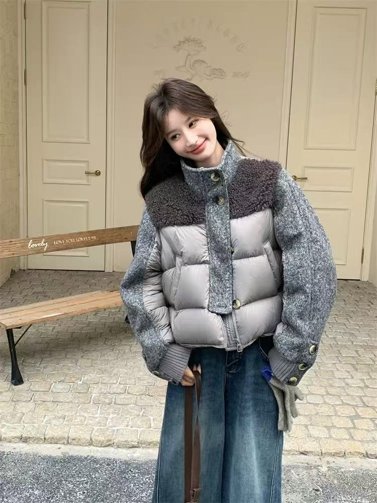 【11.14慧姐大码女装】2025新款棉服拼接外套XS25119-