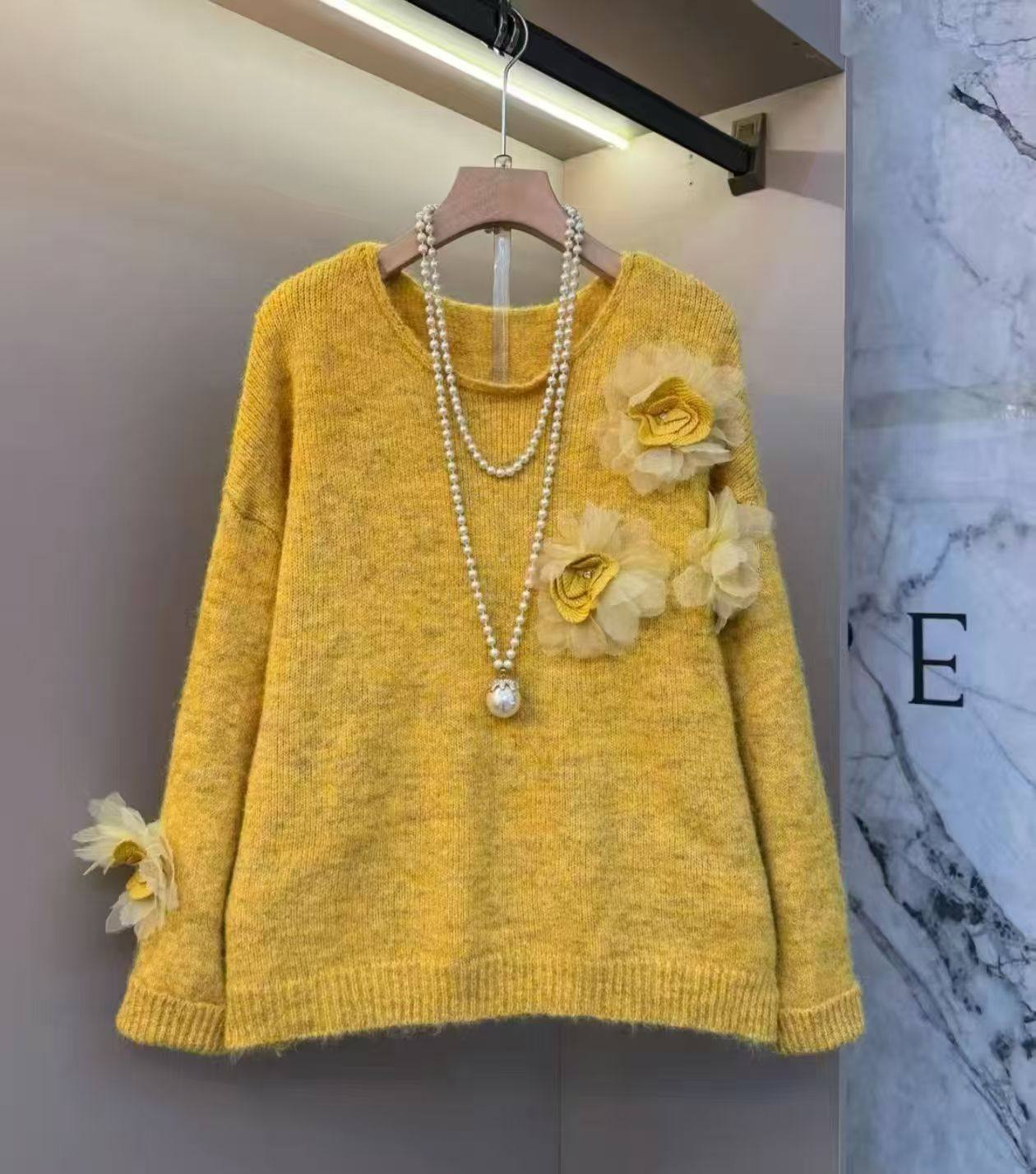 【12.18慧姐大码女装】2025新款毛衣胸花款JX欣7150,女装/女士精品,大码羽绒服,淘宝优惠券,粉丝福利购,淘宝优惠卷