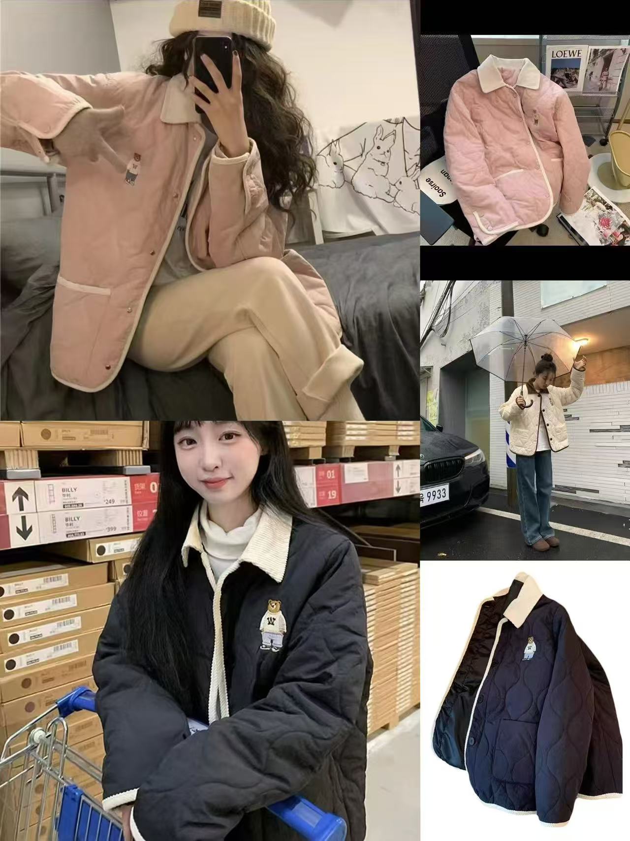 【10.8慧姐大码女装】2025新款小熊棉外套6677/31012-