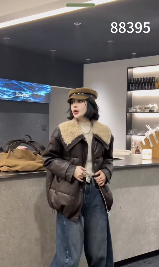 【11.14慧姐大码女装】2025新款皮棉服外套PDD88395-