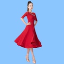 广场舞连衣裙新款 大摆镶钻现代舞蹈服摩登交谊拉丁舞练功表演长裙