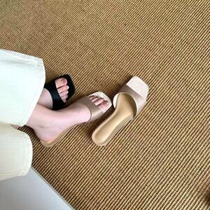 法式缎面一字凉拖女凉拖鞋