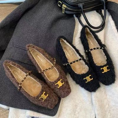 小香风保暖晚晚鞋法式加绒玛丽珍