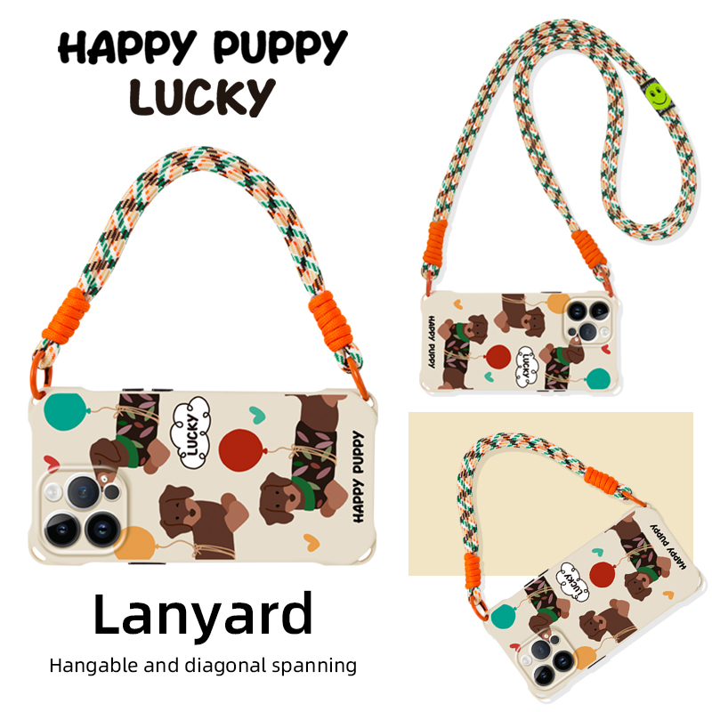 适用苹果17卡通原创挂绳斜挎女款