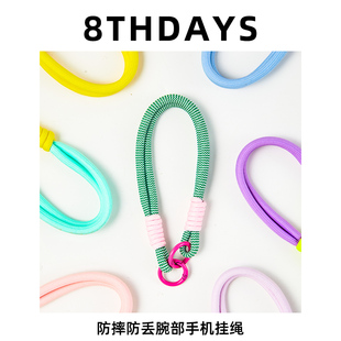 新款手机手腕带绳小众韩版彩色时尚手提适用任意机型撞色编织钥匙扣潮流户外防丢挂绳女款贴片手机链