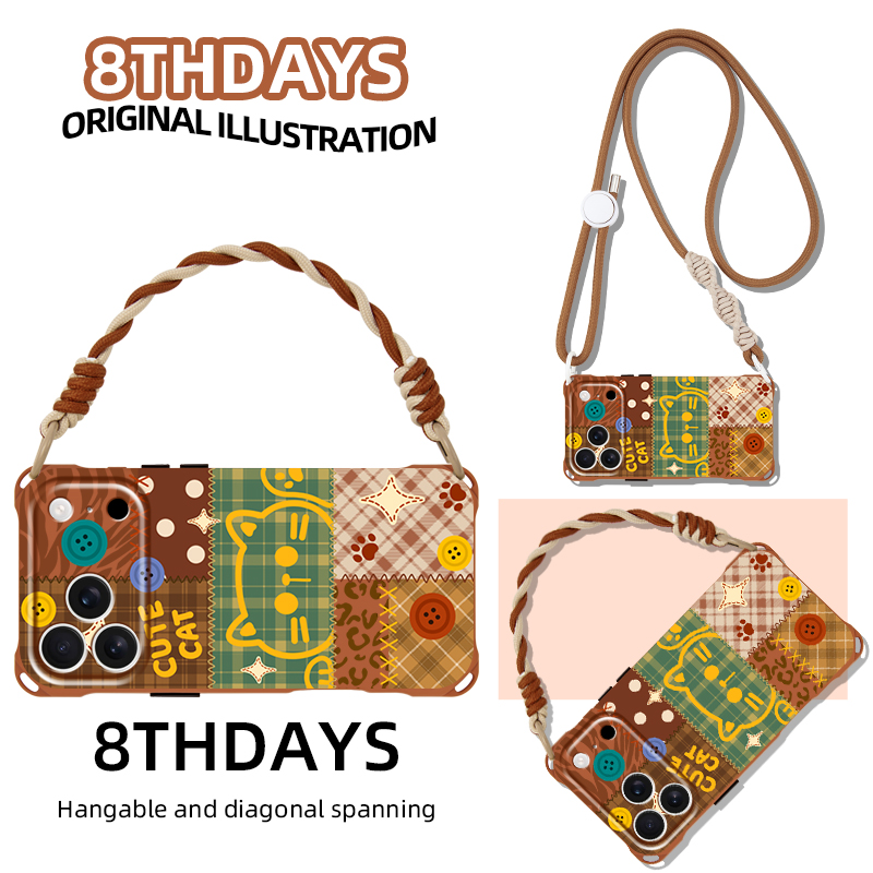 适用苹果17挂绳斜挎手机壳复古