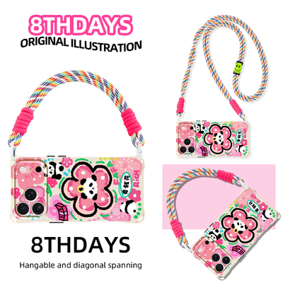 适用苹果16新年挂绳红手机壳17