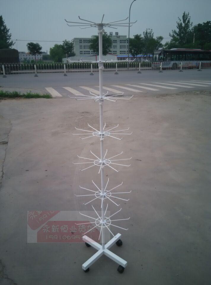 包邮落地旋转袜子白色七层展示架