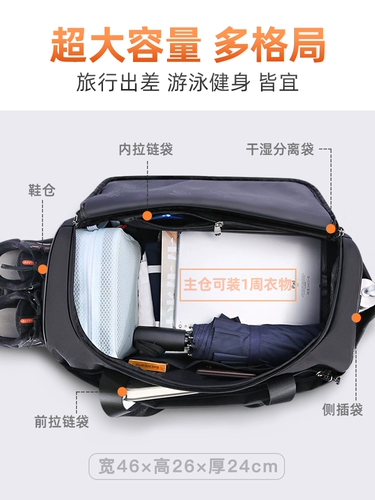 Septwolves, мужская сумка для путешествий, портативная вместительная и большая сумка через плечо, спортивная спортивная сумка с разделителями