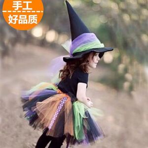 万圣节儿童女巫cosplay表演连衣裙化装舞会派对巫婆吸血鬼演出服